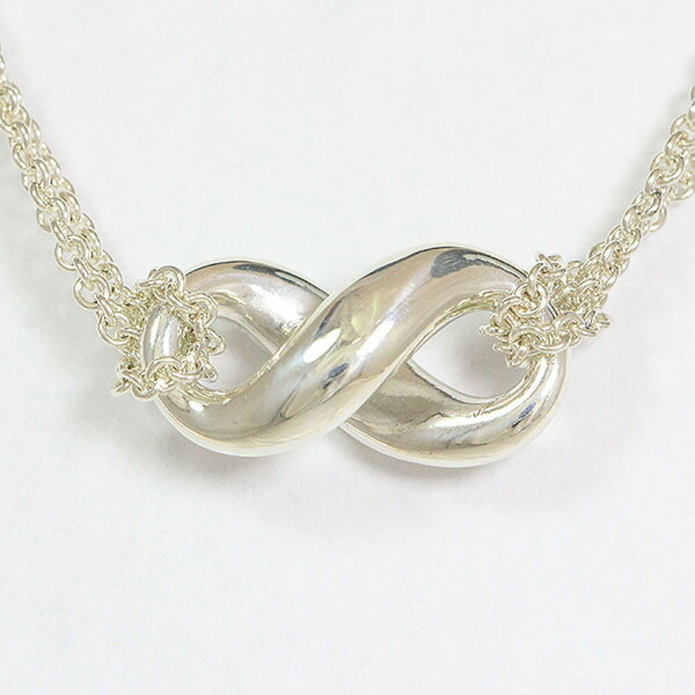 Tiffany Infinity Necklace Double Chain Silver